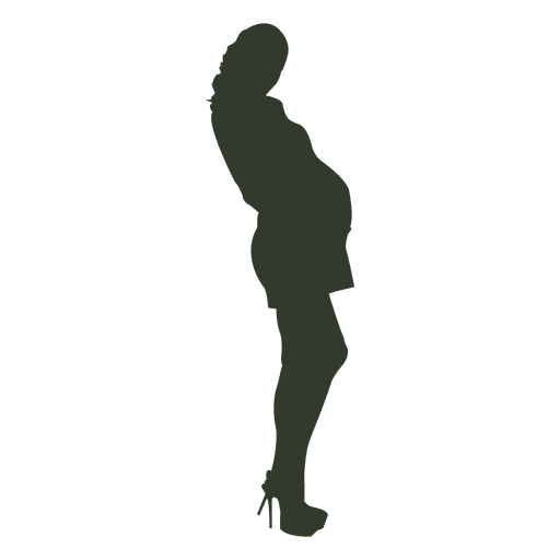 512x512 Pregnant Woman Silhouette Pose