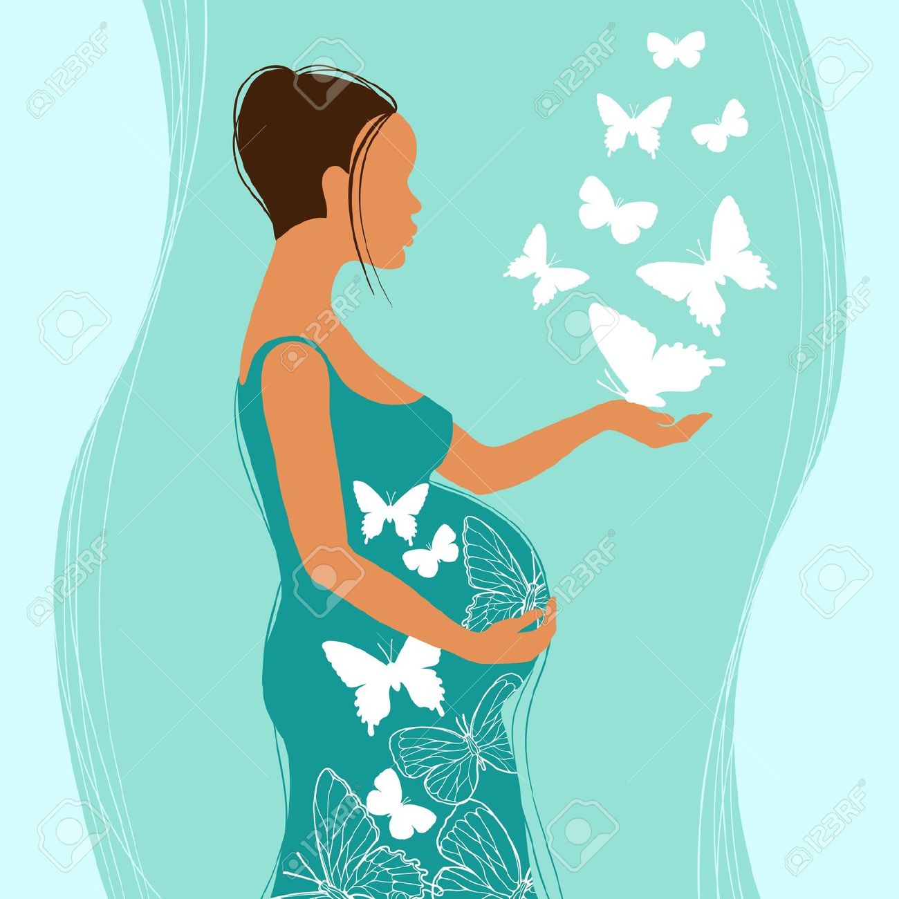 1300x1300 Silhouette Of Pregnant Woman Clipart Afro