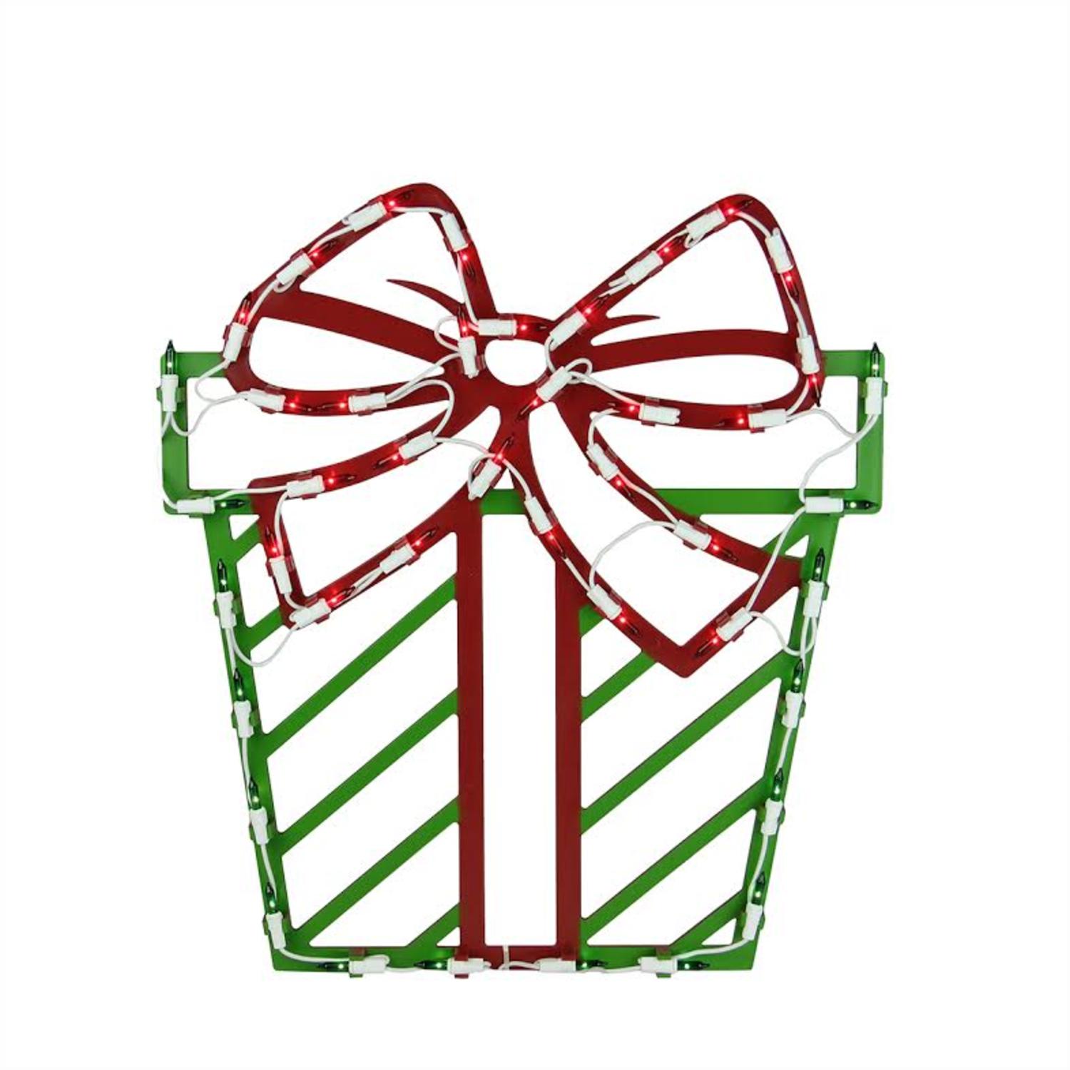 1500x1500 Lighted Red Amp Green Present Christmas Window Silhouette Decoration