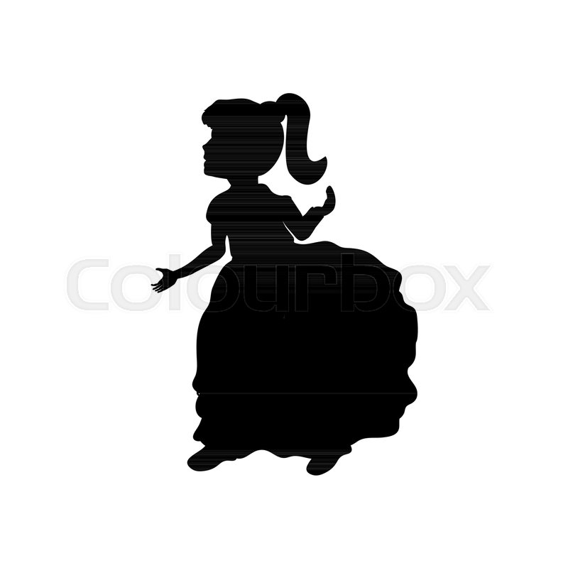 800x800 Silhouette Girl With Presentation Brand. Vector Illustration