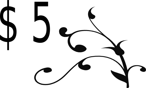 600x360 Black Pumpkin With Vines Silhouette Price Tag Clip Art