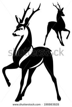 236x347 Primitive Reindeer Silhouette Template