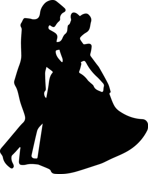 570x669 Cinderella And Prince Charming Silhouette Instant Download Svg Diy