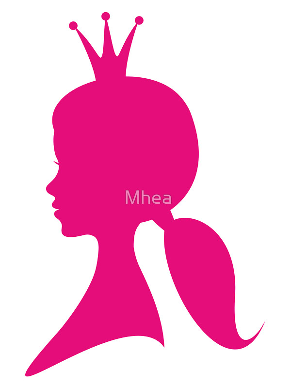 600x800 Hot Pink Girl Profile With Princess Crown Stickers By Mhea