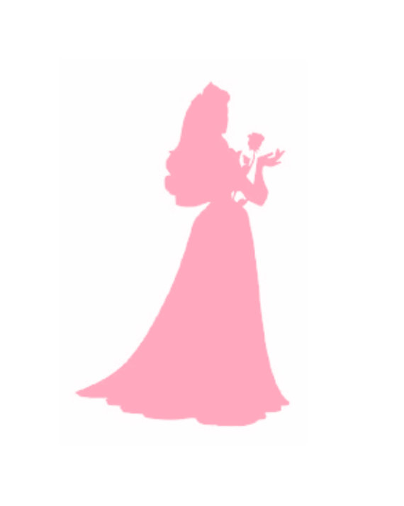 570x713 Set Of 5 Pink Disney Princess Silhouettes By Rachelsmagicalprints