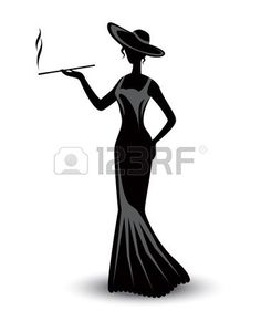 236x290 Graceful Silhouette Of A Woman In A Dress In Retro Frame Photo