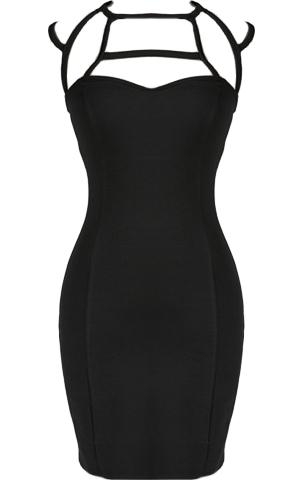 301x480 Black Widow Dress Features A Beautifully Furnished Neckline Made