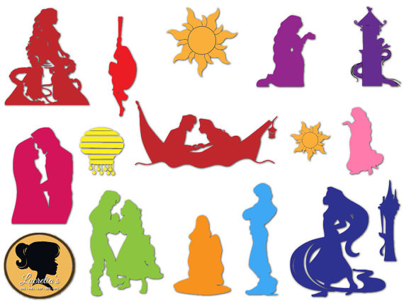570x428 Rapunzel Princess Silhouette, Tangled Flynn Princess Set Svg Png