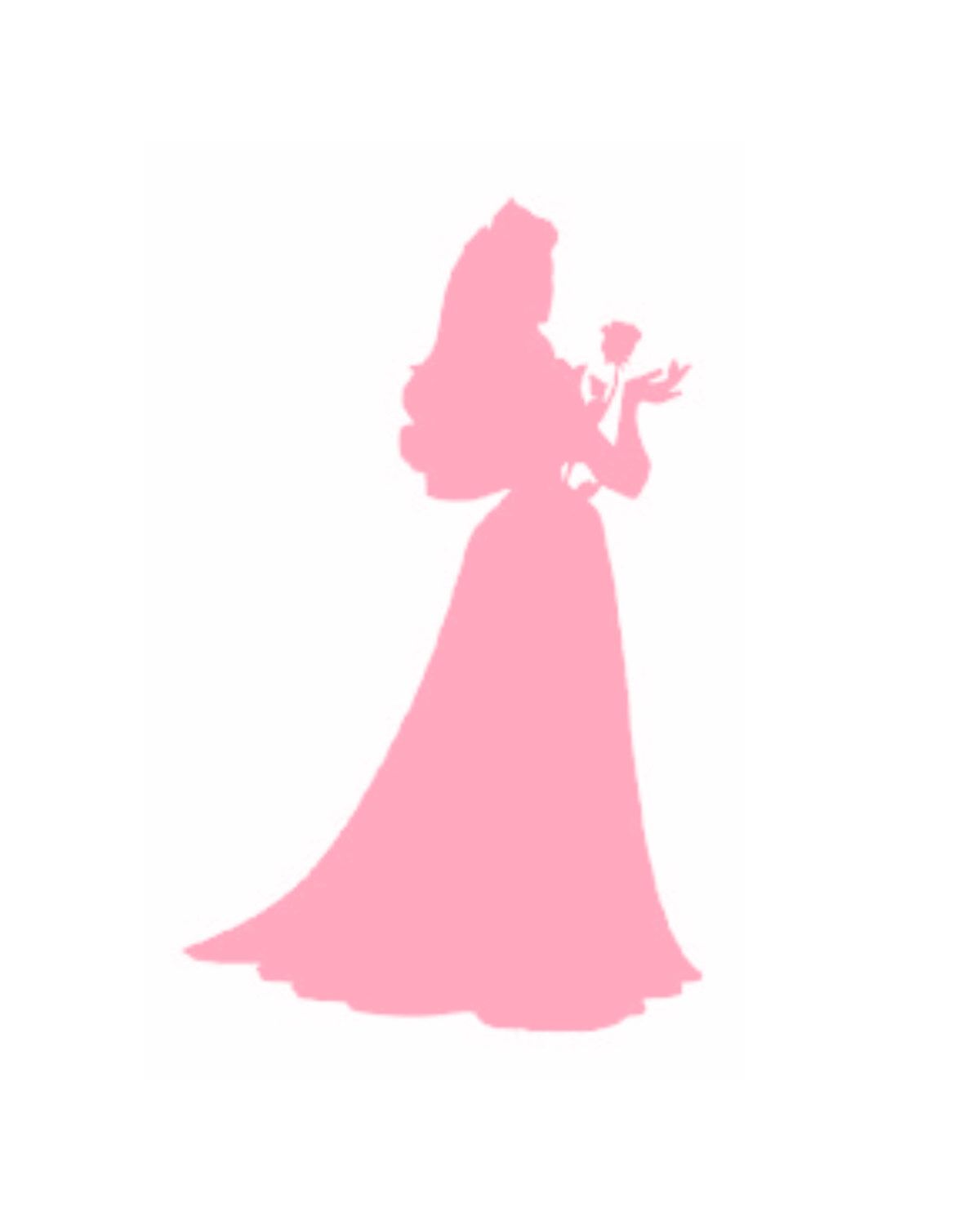 1200x1500 Set Of 5 Pink Disney Princess Silhouettes