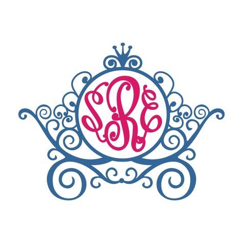 474x474 Princess Carriage Cuttable Frame Cut File. Vector, Clipart