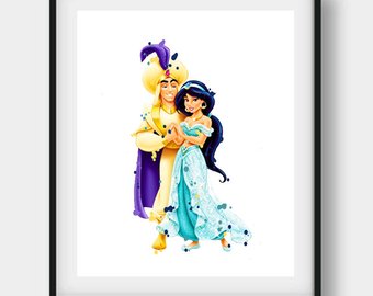 340x270 Aladdin Watercolor Etsy