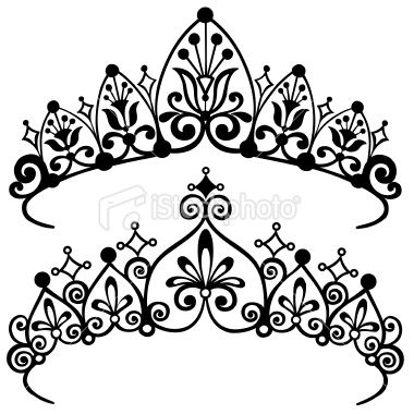 380x380 Princess Tiara Crowns Silhouette Vector Illustration. Princess