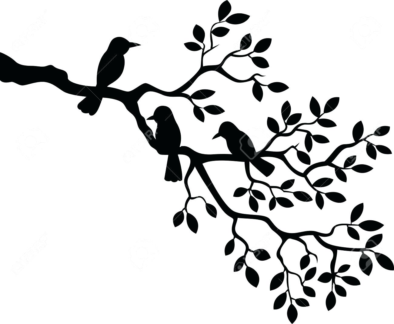 1300x1069 Printable Bird Branch Silhouette Printable Love Birds. Bird