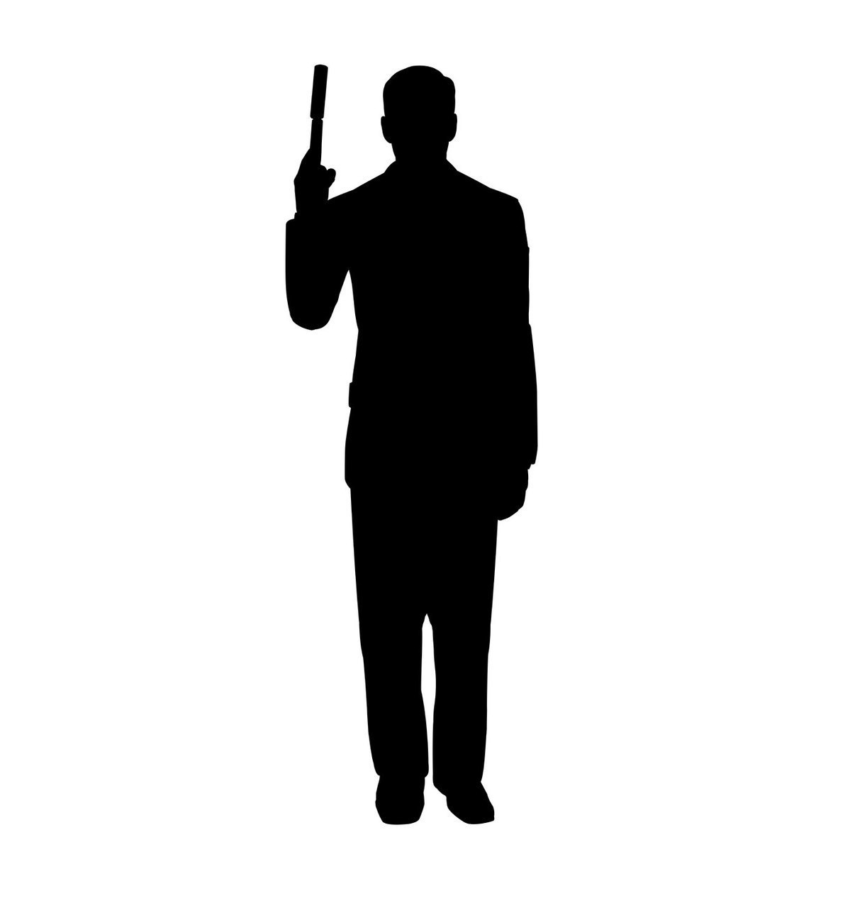 1199x1280 Life Size Secret Agent Spy With Gun Silhouette Cardboard Standup