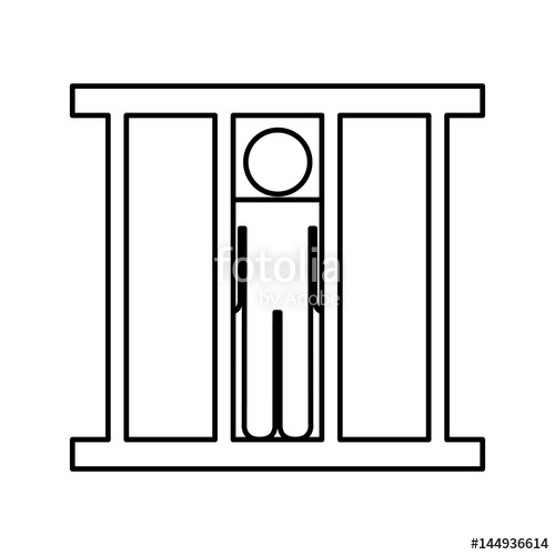 500x500 Prisoner Silhouette Isolated Icon Vector Illustration Design