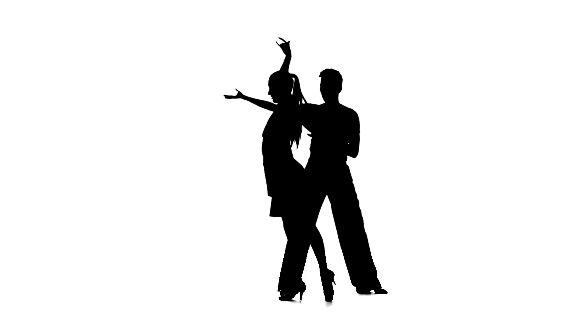 1920x1080 Couple Silhouette Professional Dancing Rumba On White Background