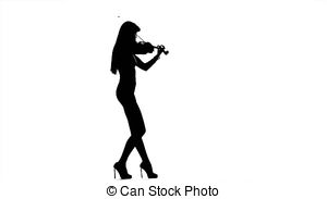 300x183 Woman Professional Violinist Playing The Fiddle. Silhouette