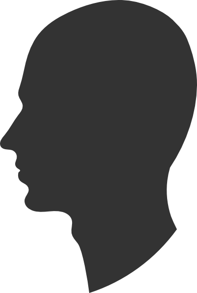 402x597 Head Profile Silhouette Male Clip Art