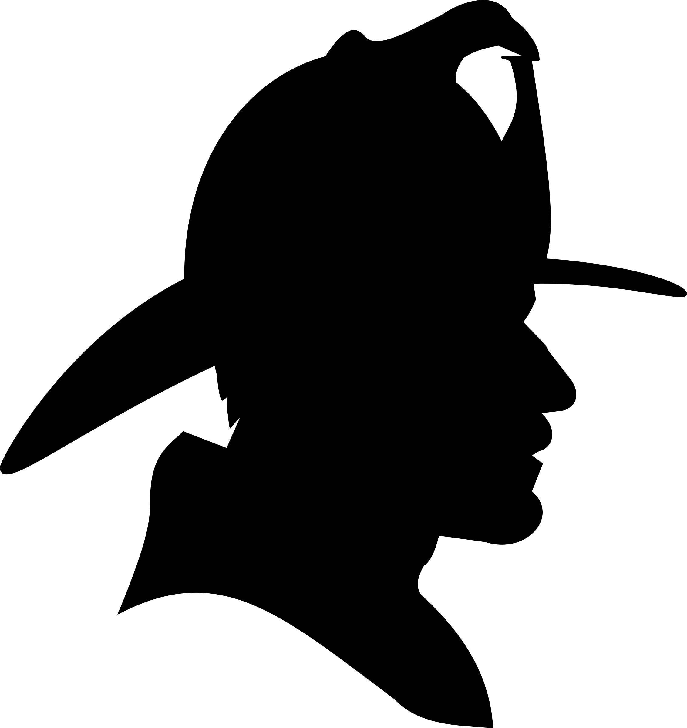 2265x2400 Firefighter Profile Silhouette Icons Png