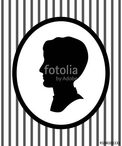 417x500 Male Head Portrait In A Frame On The Wall Profile Silhouette