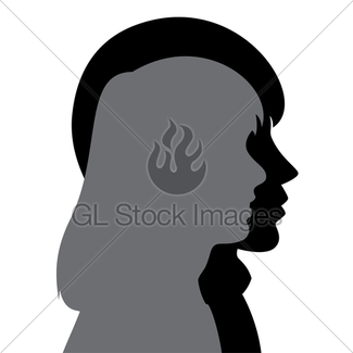 325x325 Man And Woman Face Profile Silhouette, Vector M Gl Stock Images