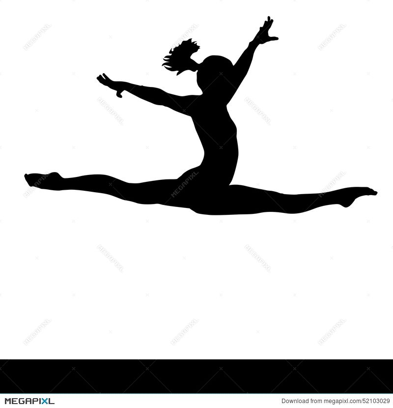 800x830 Artistic Gymnastics. Gymnastics Woman Silhouette. Clip Art