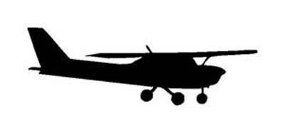 400x187 Cessna 150 Silhouette Vinyl Stickerdecal (Flyong