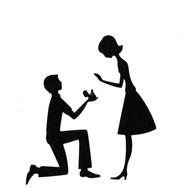 600x600 Engaged Couple In Love Wedding Silhouette Die Cut For Scrap