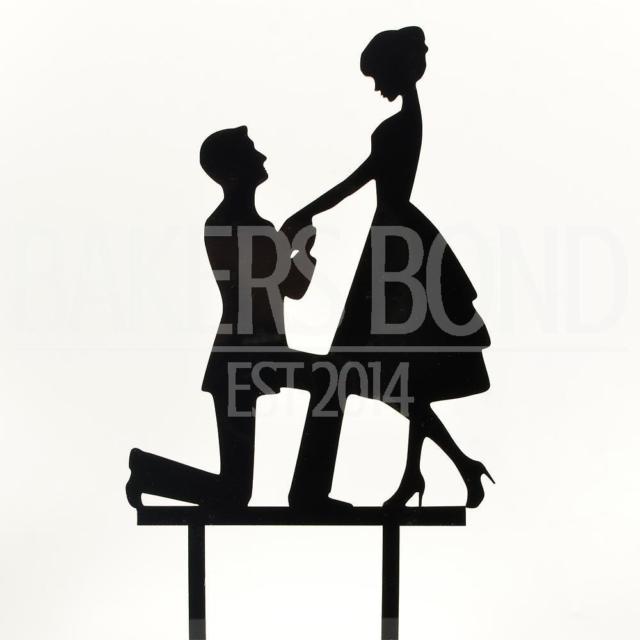 640x640 Engagement Bride Amp Groom Proposal Acrylic Wedding Day Cake Topper
