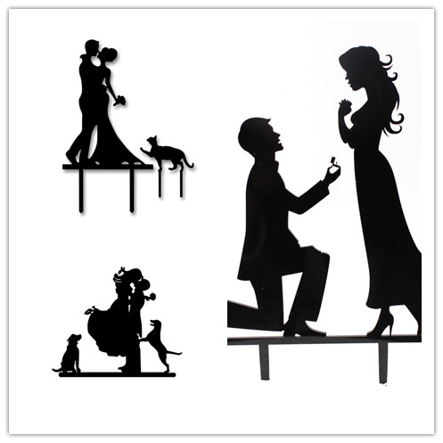 497x497 Romantic Bride Groom Cake Topper Acrylic Elegant Wedding