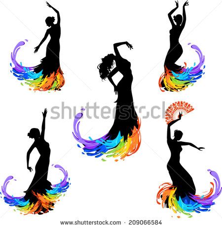 450x463 Five Silhouettes Of Dancer