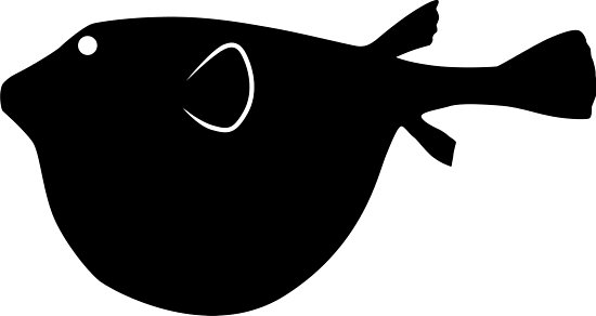 550x292 Puffer Fish Silhouette (Black) Photographic Prints By