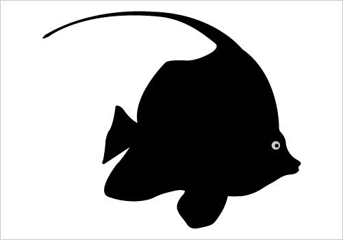 501x351 Ocean Fish Shilohuettes Coral Fish Silhouette Vector Drawing
