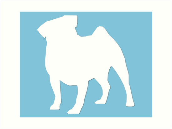549x413 Pug Dog Silhouette Art Prints By Outlineart Redbubble