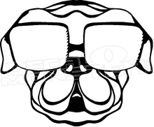 220x182 Pug Dog Sunglasses Silhouette 2 Decal Sticker