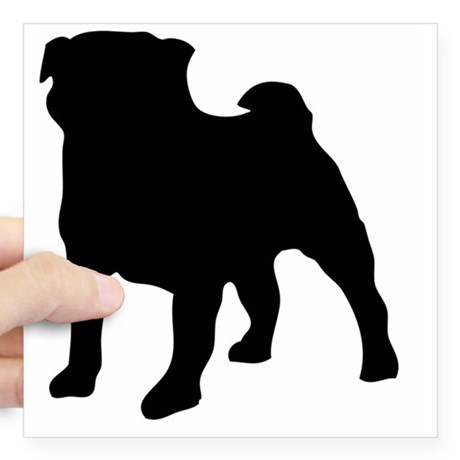 460x460 Pug Silhouette Stickers