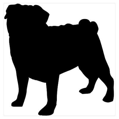 400x400 Pug Silhouette