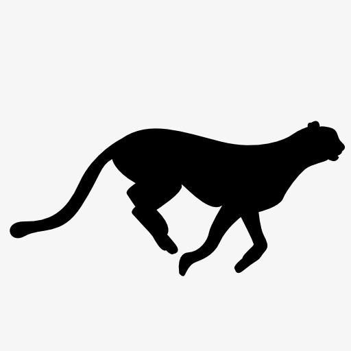 512x512 Cheetah Silhouette, Animal, Projection, Black Silhouette Png Image