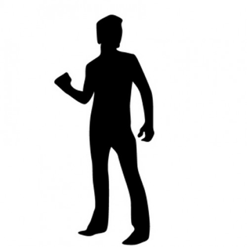 500x500 Man Ready To Punch Silhouette