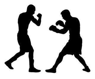 320x266 Boxing Silhouette 1 Decal Sticker