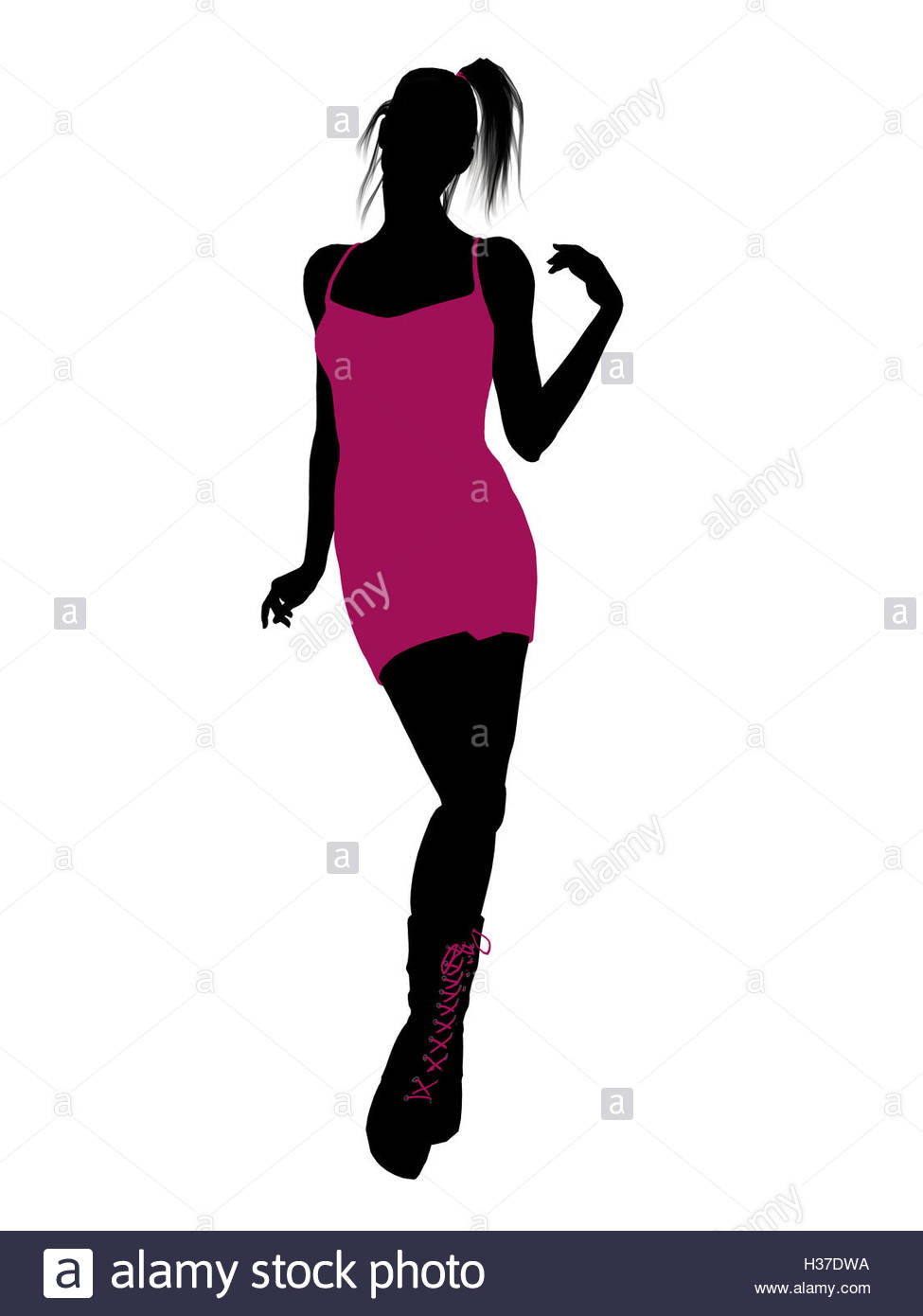 975x1390 Punk Girl Illustration Silhouette Stock Photo 122481110