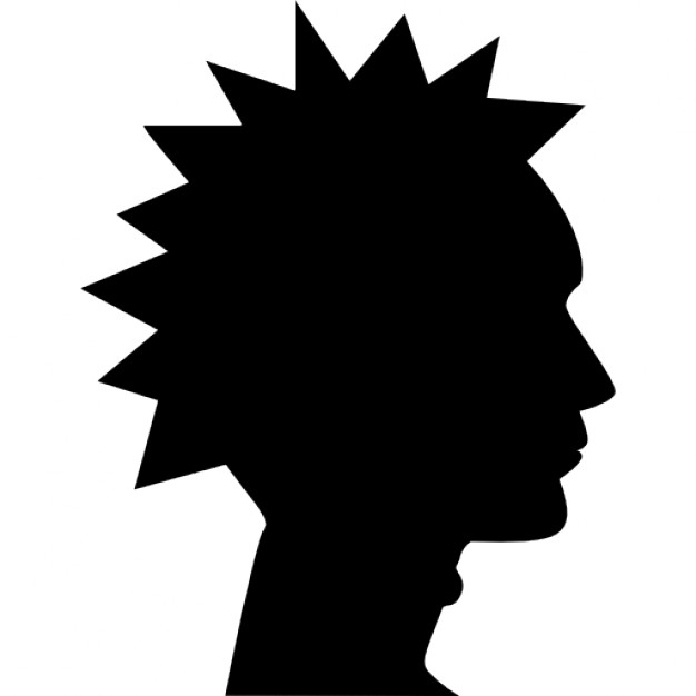 626x626 Punk Male Head Side View Silhouette Icons Free Download