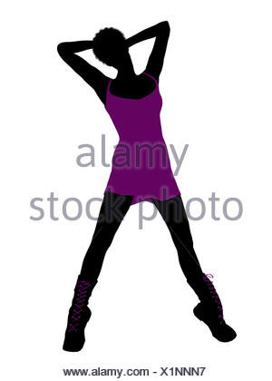 300x420 An African American Girl Silhouette Punk Girl On A White