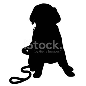 300x300 Labrador Puppy Silhouette Stock Vectors