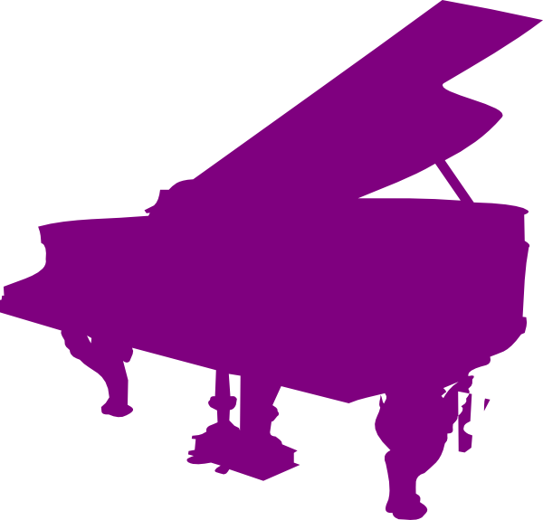 600x575 Purple Piano Silhouette Clip Art