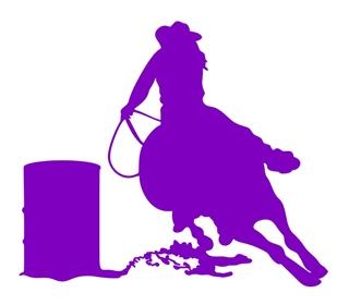 320x280 Barrel Racer Silhouette 2 Decal Sticker
