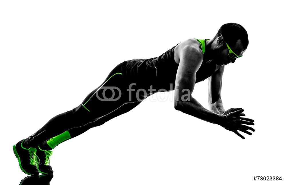 1000x647 Man Push Ups Exercises Fitness Silhouette Wall Sticker Wall Stickers