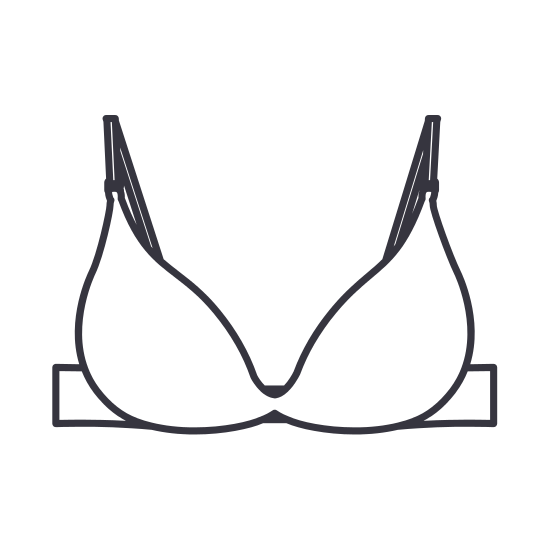 550x550 Silhouette Push Up Brassier Icon Flat