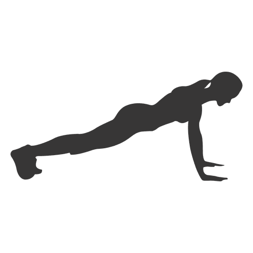 512x512 Woman Push Up Silhouette