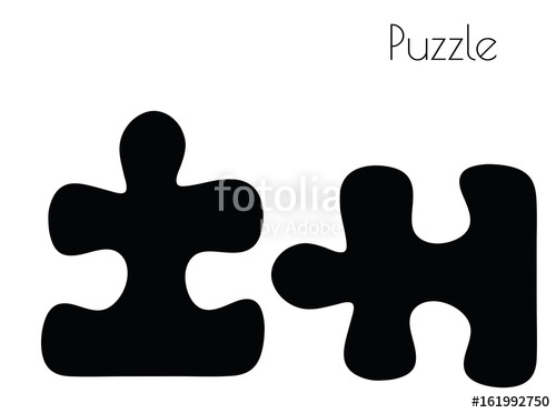500x372 Puzzle Silhouette On White Background Stock Image And Royalty